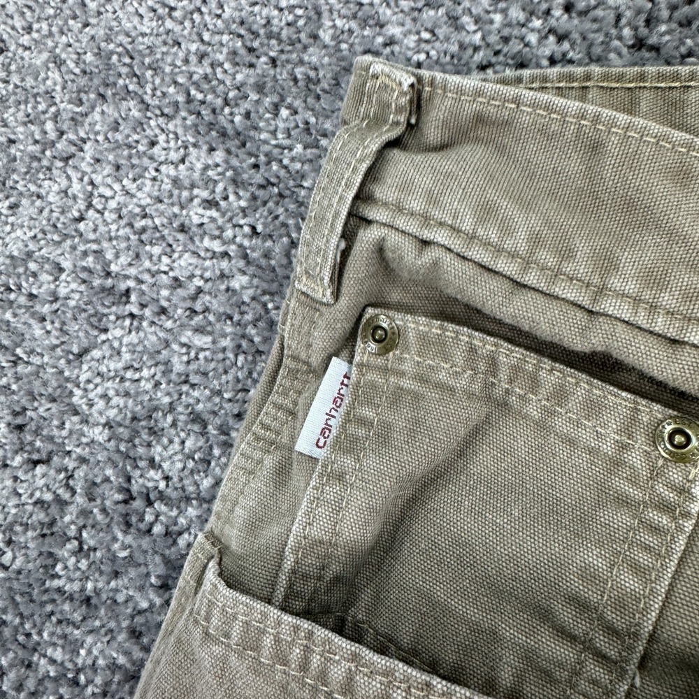 Carhartt Pants Mens 34x32 Brown Loose Original Fit Carpenter Canvas Workwear - Picture 8 of 15